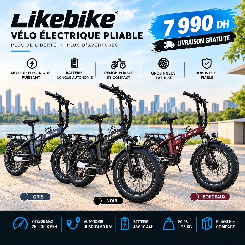 Likebike Shine – Vélo Électrique Pliable Fat Bike